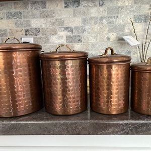4 piece bronze canister set